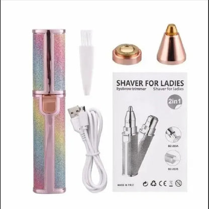 ✨ 2-in-1 Muti Fuction  Electric Ladies Shaver & Eyebrow Trimmer – USB Rechargeable Hair Remover