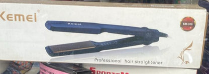 🔥 Kemei Professional Hair Straightener – Wide Plate Ceramic Flat Iron for Smooth, Shiny Hair
